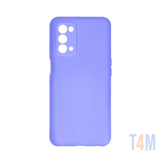 Funda de Silicona con Marco de Cámara para Oppo A74 5G Púrpura